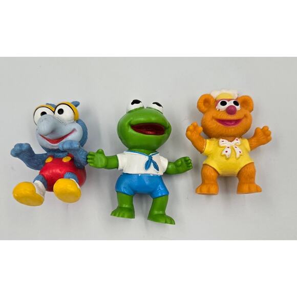 1986 Muppet Babies McDonalds Toys Fozzie Bear, Kermit the Frog, and Gonzo - Picture 2 of 12